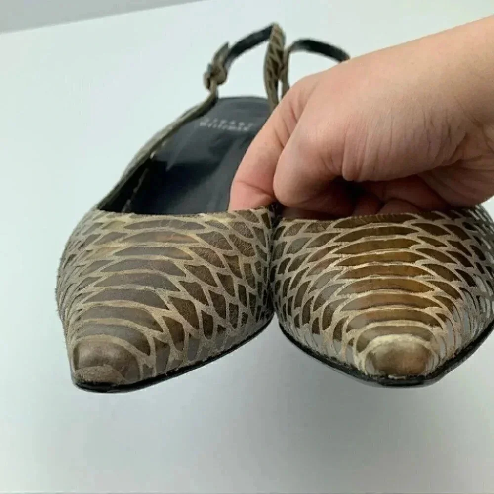 Stuart Weitzman heels 8.5 alligator print leather